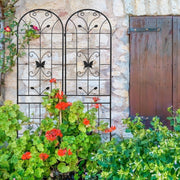 4 Pack Metal Garden Trellis 86.7' x 19.7' Rustproof Trellis for Climbing Plants Outdoor Flower Support Black