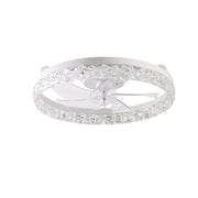 19' White Frame Iceberg Bedroom Fan Light with Remote Control, Dimmable, 7 Blades, Reversible DC Motor, with LED Light