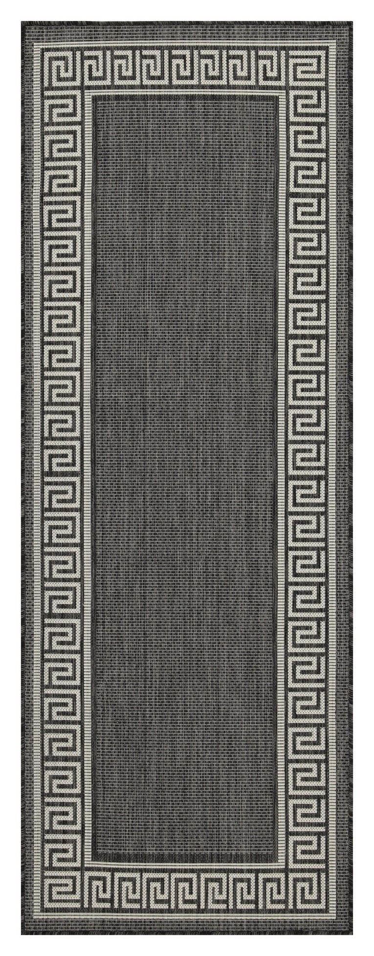 Sunshine GC_HAR2002 Anthracite 2 ft. 7 in. x 7 ft. 3 in. Indoor/Outdoor Area Rug