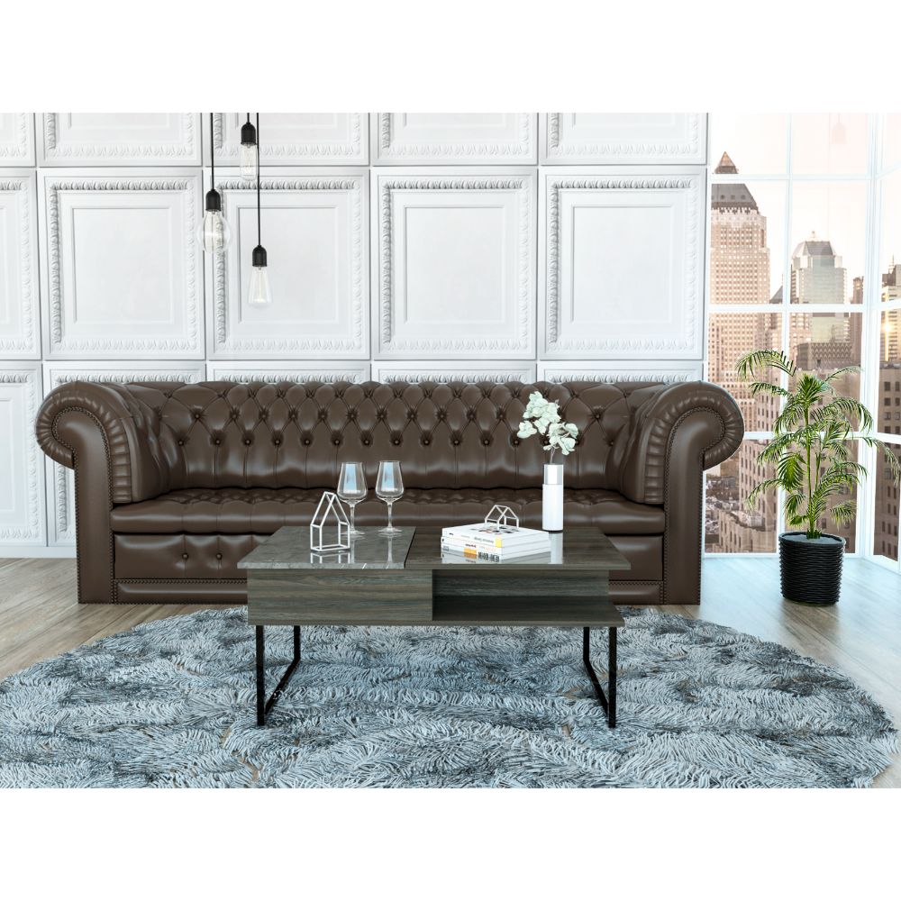 Atlanta Lift Top Coffee Table, One Shelf, Carbon Espresso / Onyx