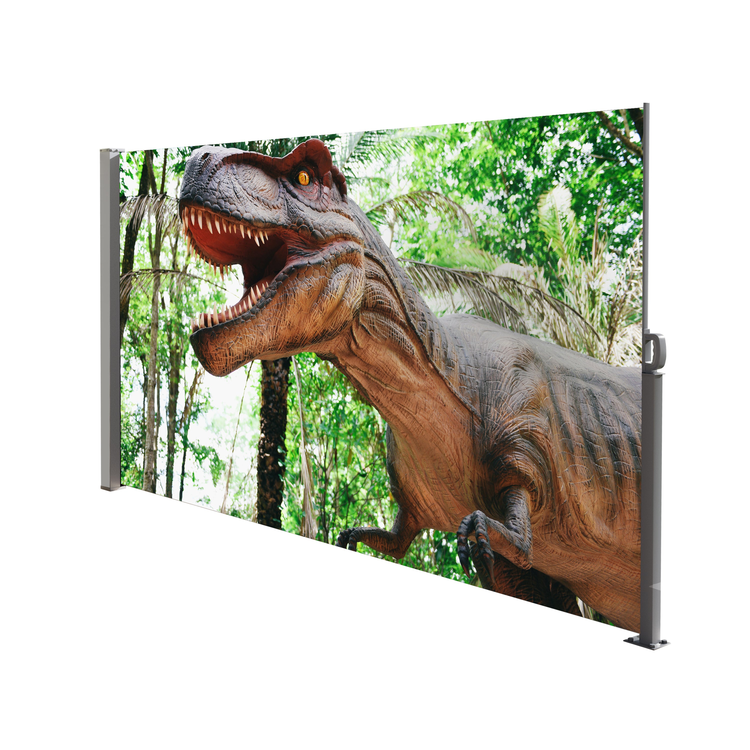 71'x138' Retractable Side Awning Screen, Semi-transparent with UV printing,UPF50+, Ideal for blocking dust,sunshine and wind, Creating private space for garden,balcony and swimming pool.