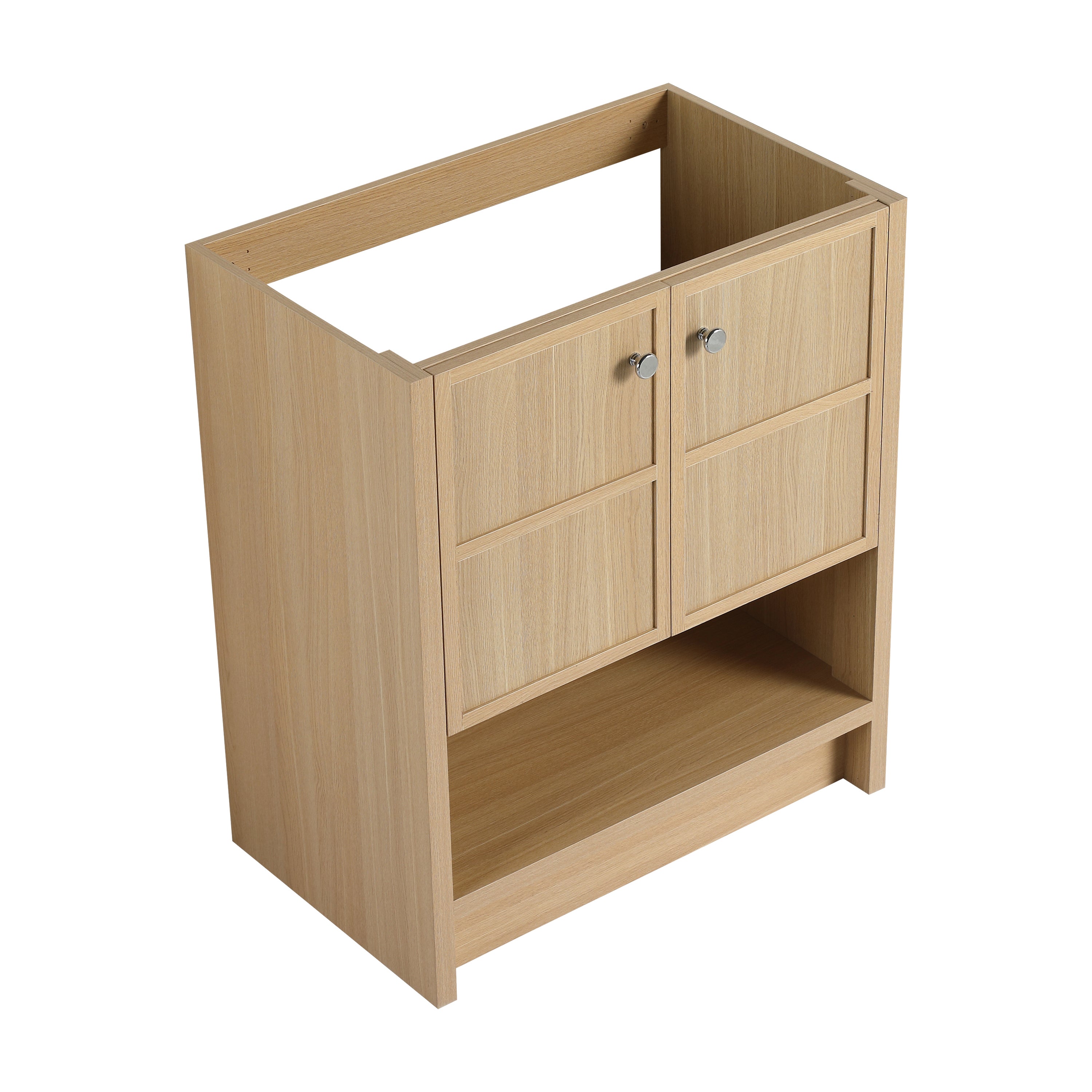 Modern 30''Freestanding Bathroom Vanity with 2 Soft Closing Doors in Oak Plywood,(Excluding Sink)