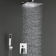 Bathroom Luxury Rain Mixer Combo Set Wall Mounted Rainfall Shower Head System Polished Chrome, (Contain Faucet Rough-in Valve Body and Trim)