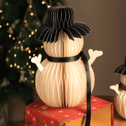 Honeycomb Handmade Paper Snowman -White-Festive Décor