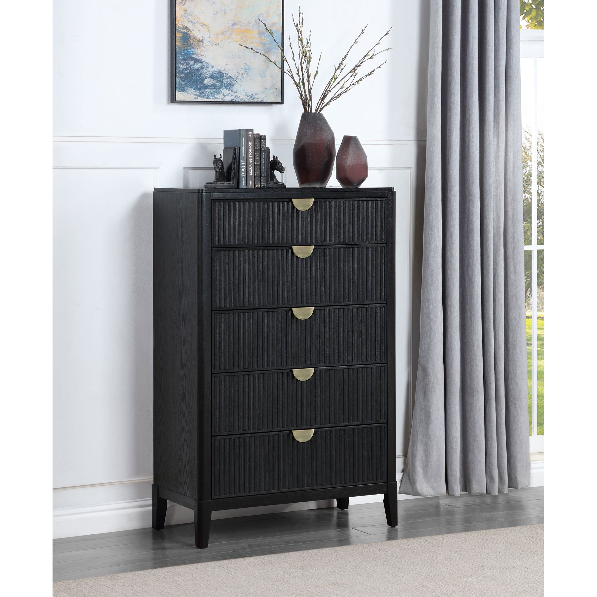 Mason Black 5-Drawer Chest