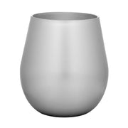 LeadingWare Metallic Silver Acrylic Wine Glasses Set, Unbreakable BPA-Free, 18oz, Set of 4