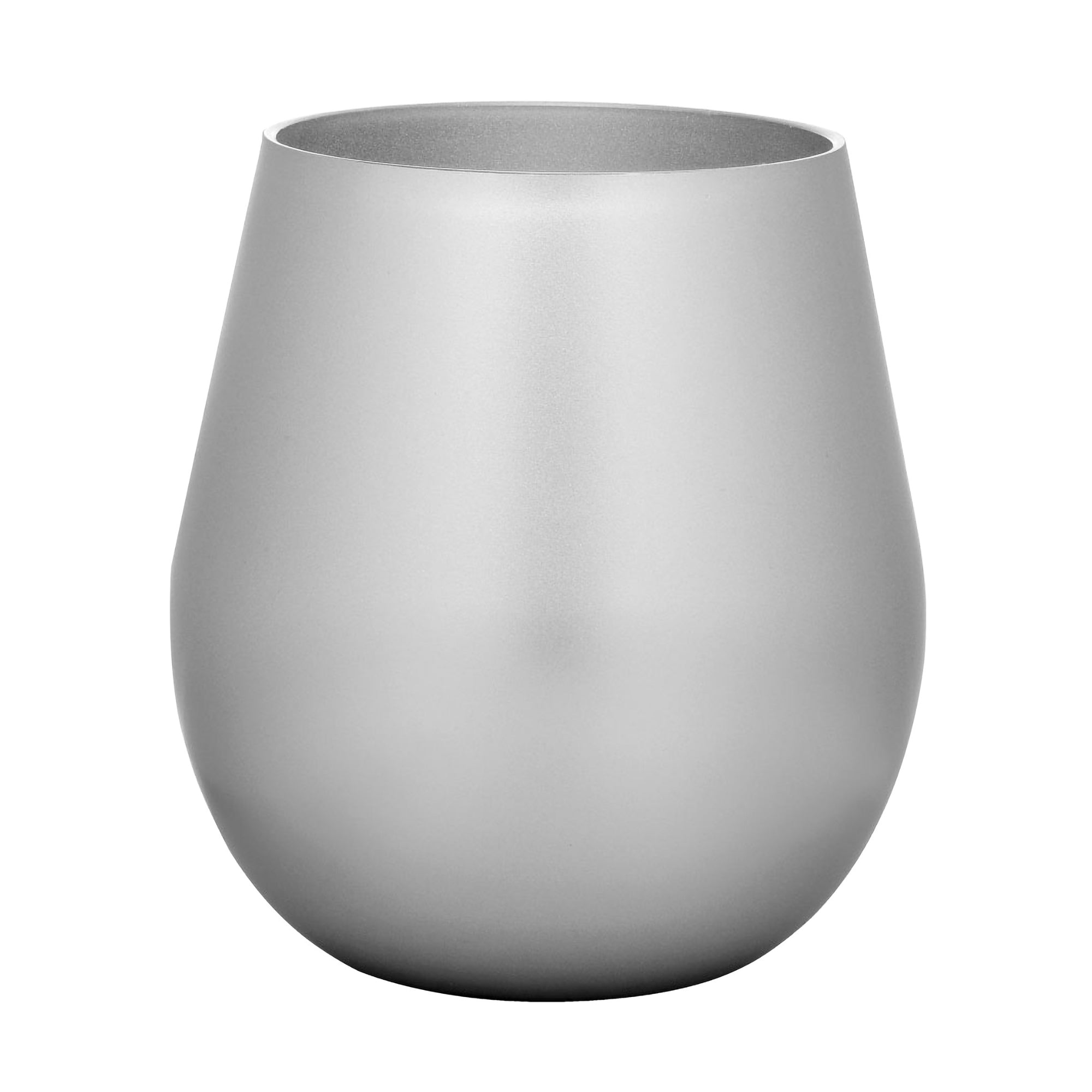 LeadingWare Metallic Silver Acrylic Wine Glasses Set, Unbreakable BPA-Free, 18oz, Set of 4