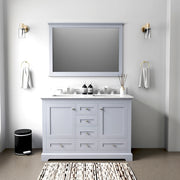 Dark Grey Double Bath Vanity 48 in. W x 22 in. D, with Carrara Marble Top