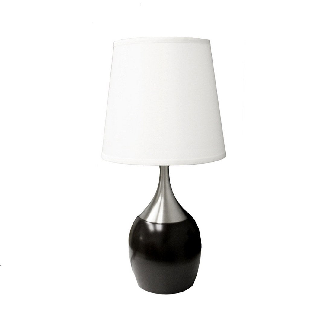 24' Tall Metal Touch Table Lamp with Espresso finish, White Shade
