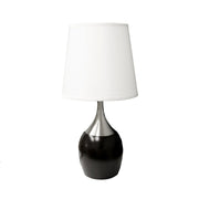 24' Tall Metal Touch Table Lamp with Espresso finish, White Shade