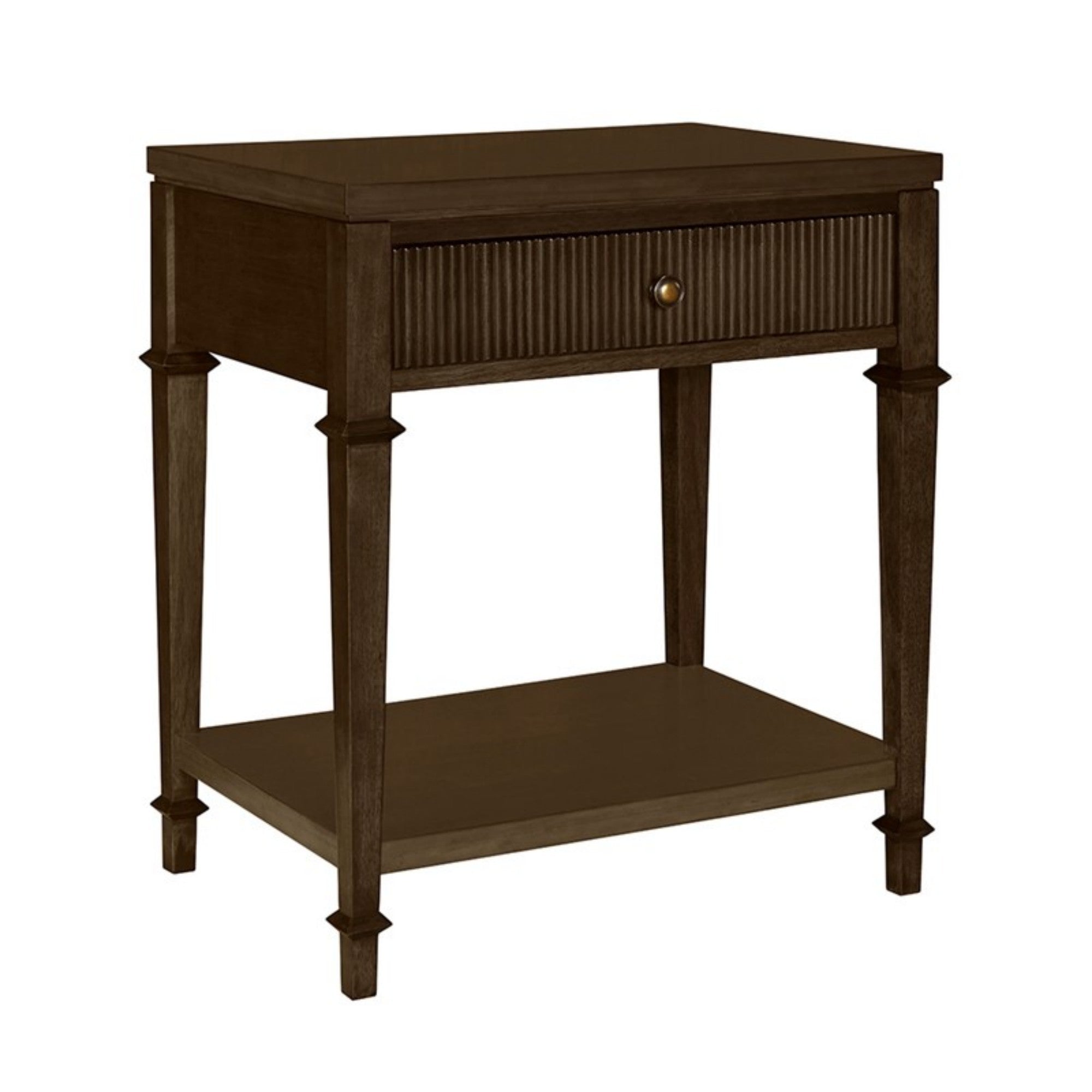 Lily Pond Kenna Nightstand with Storage in Dark Coffee Wood