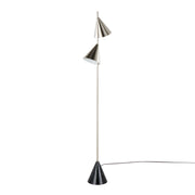 Cone 65' Contemporary Metal Floor Lamp in Plated Nickel with A Black Faux Marble Metal Base by LumiSource