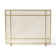 Modern Single Panel Iron Fireplace Screen Gold Finish Handcrafted Minimalistic Design