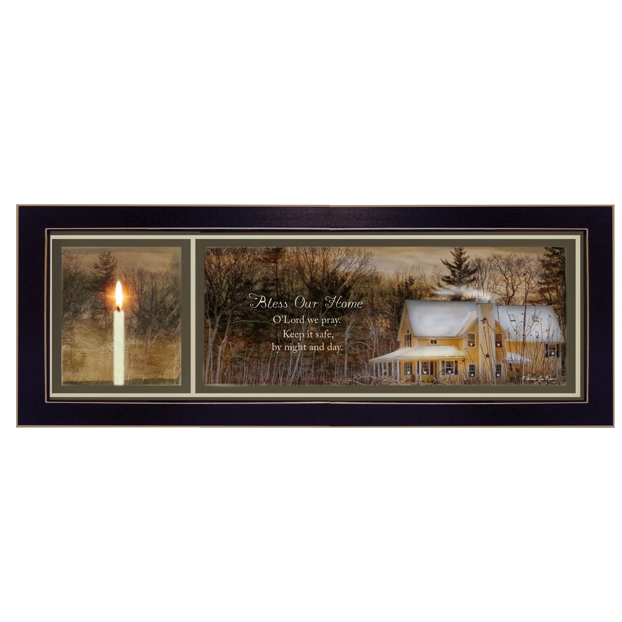 'God Bless Our Home' By Robin-Lee Vieira, Printed Wall Art, Ready To Hang Framed Poster, Black Frame