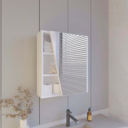 White Medicine Cabinet with Mirrored Door and Open Storage