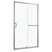 60' W x 72' H Elegant Single Sliding Bypass Shower Enclosure with Brushed Nickel Finish, Tempered Glass