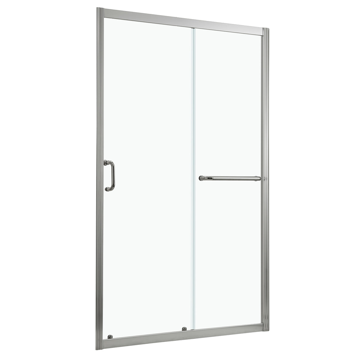 60' W x 72' H Elegant Single Sliding Bypass Shower Enclosure with Brushed Nickel Finish, Tempered Glass