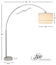 81'H DOUBLE SHADE MARBLE BASE FLOOR LAMP  (3.65/43.20)