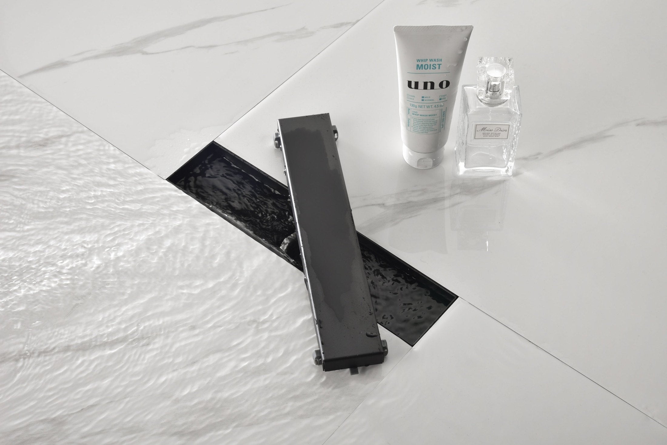 12 Inches Linear Shower Drain with Removable Cover, 304 Stainless Shower Drain  Included Hair Strainer and Leveling Feet