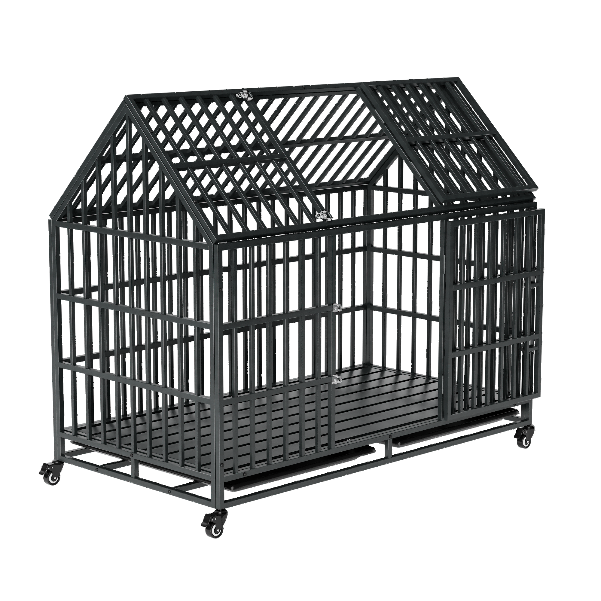 52 Inches Heavy Duty Dog Crate with Roof Top
