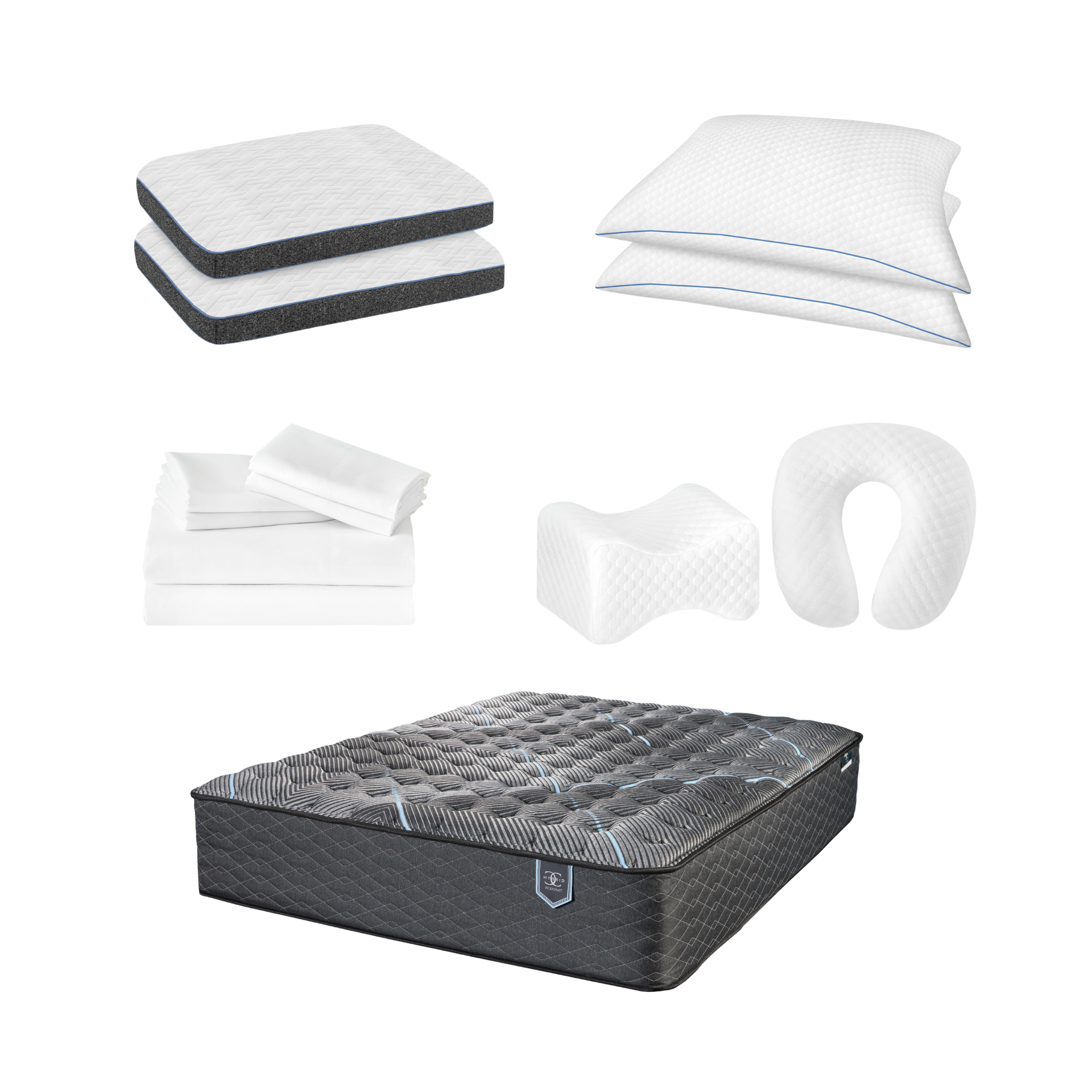 Restonic ComfortCare Hybrid Restful Nights Plush King Size Mattress with Premium Comfort Bedding Pack
