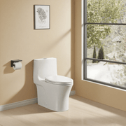 1.1/1.60 GPF Dual-Flush One Piece Toilet, Water-Saving Elongated Comfort Height Floor Mounted, Soft Closing Seat, 1000 Gram Map Flushing Score Toilet, Glossy White GF-24T02-GW