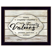 'Our Family Values' by Cindy Jacobs, Ready to Hang Framed Print, Black Frame