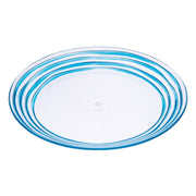 Designer Swirl 9' Plastic Dessert Plates Set of 4, Blue, BPA Free, Dishwasher Safe