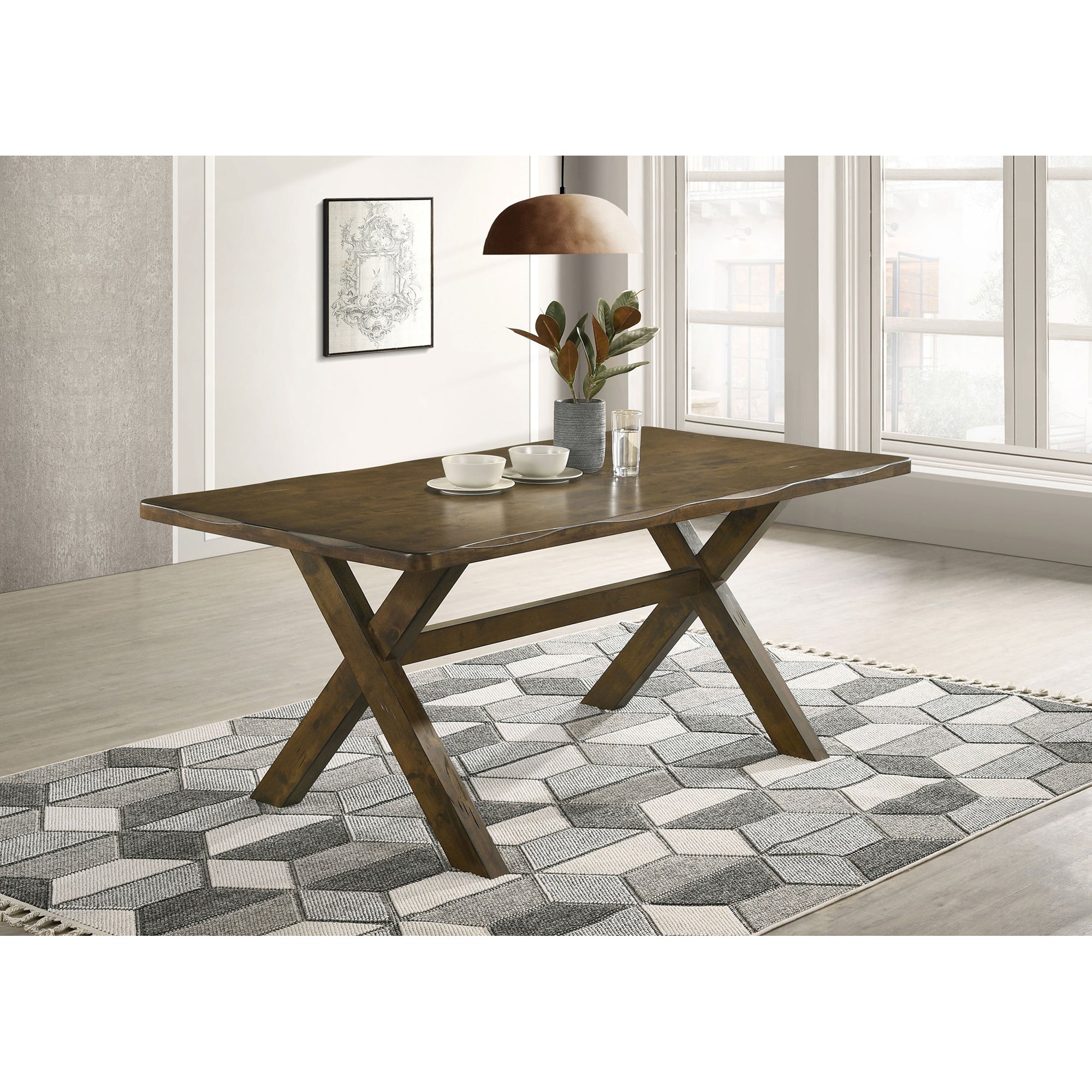 Carbon Knotty Nutmeg Rectangular Dining Table
