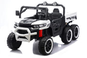 24V 2 Seater Ride on Dump Truck, 4WD 6-Wheel Ride on Toys for Big Kids with Remote Control, Ride on UTV Car with Electric Dump Bed, Toy Shovel, LED Lights & Music, Suspension Spring - Ages 3+