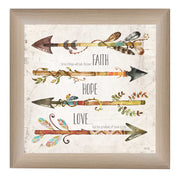 'Faith, Hope, Love' By Marla Rae, Printed Wall Art, Ready To Hang Framed Poster, Beige Frame