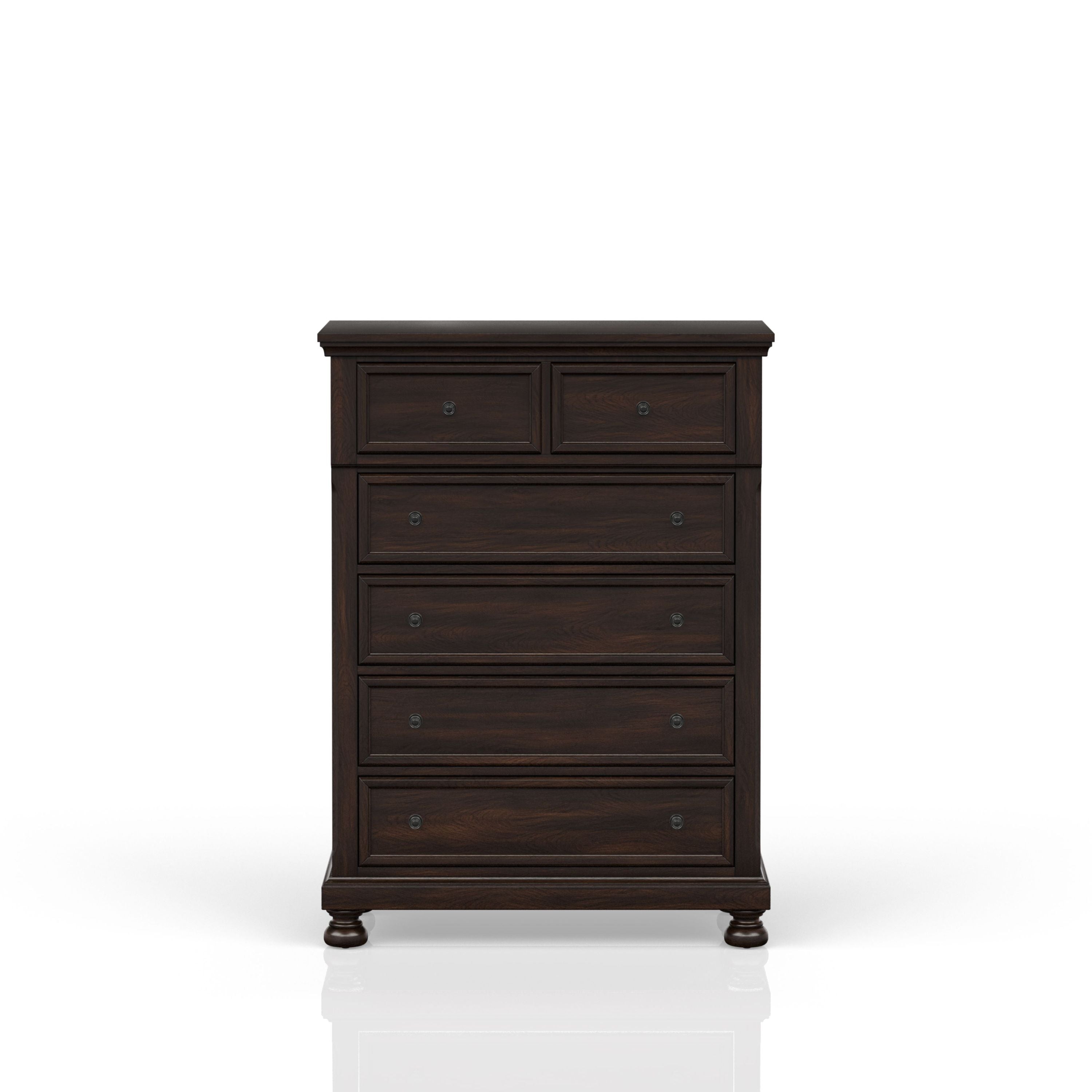 Dark Cherry 5 Drawer Chest