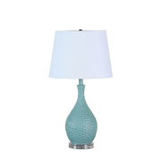28' Teal Telli Pebble Mid-Century Resin Table Lamp