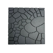 Stone Texture 12' Patio Deck Tiles, DIY Module Interlocking Decking Floor Tiles, Dark Gray, Polypropylene, 12'
