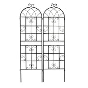 Metal Garden Trellis 2 Pack Rustproof Support for Climbing Plants Black Iron 71 x 19.7 Inches