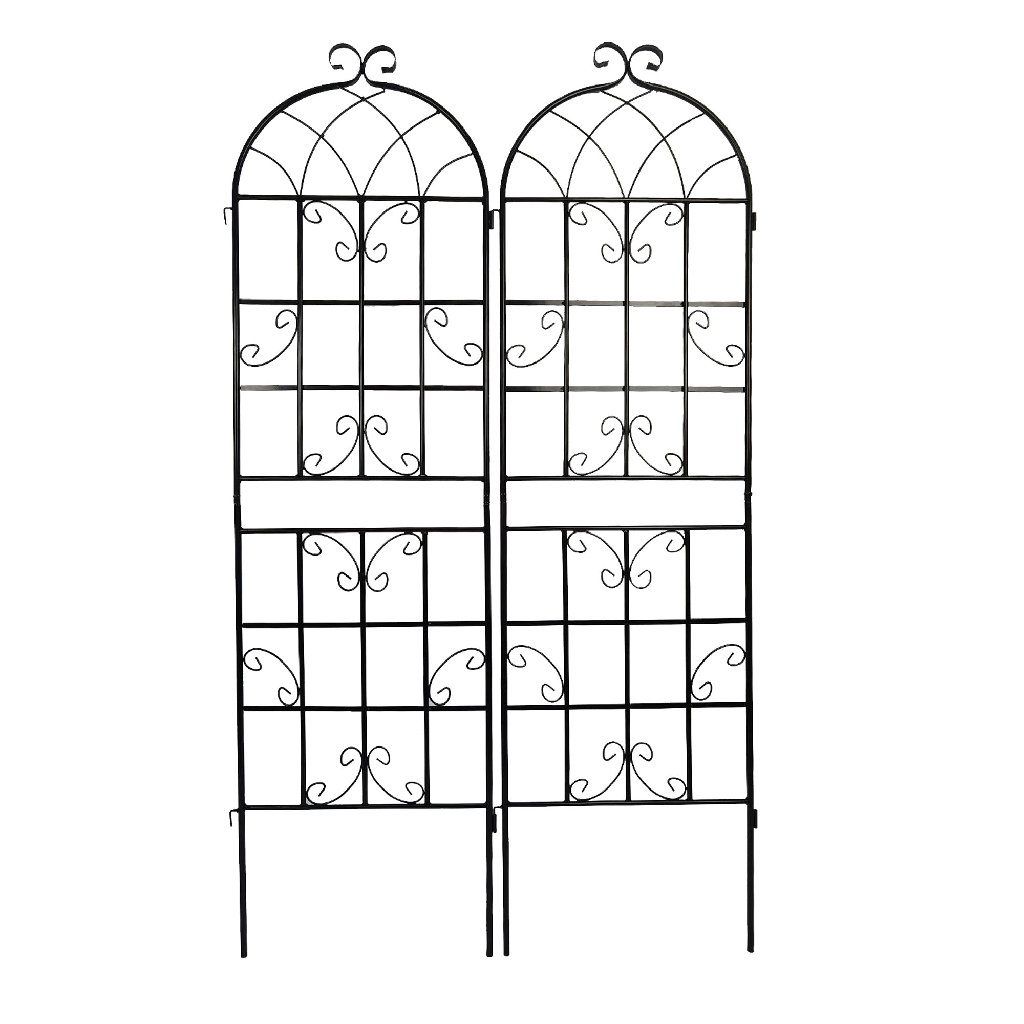 Metal Garden Trellis 2 Pack Rustproof Support for Climbing Plants Black Iron 71 x 19.7 Inches