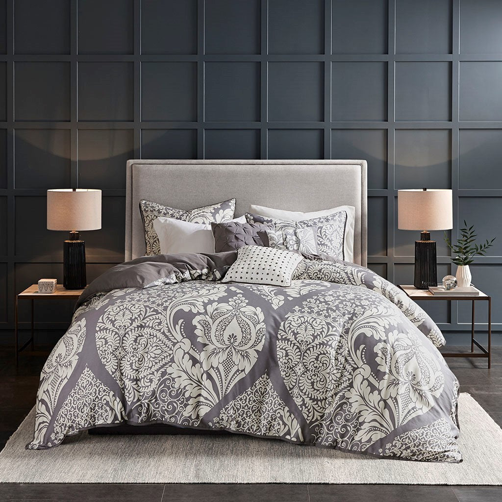 Full/Queen 6 Piece Printed Duvet Cover Set
