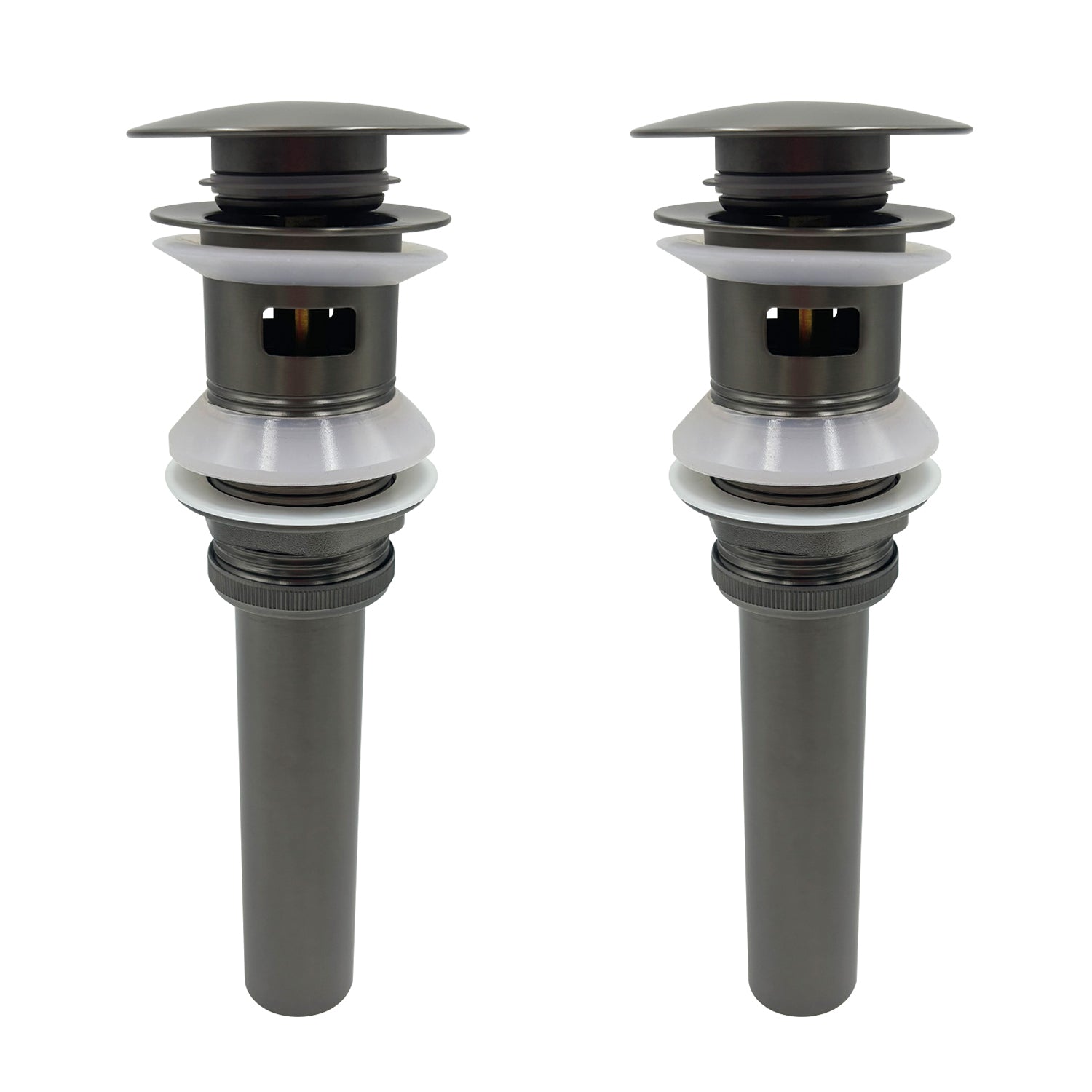 2 Pcs Bathroom Sink Drain with Overflow, Vessel Sink Lavatory Vanity Pop Up Drain Stopper, 304 Stainless Steel