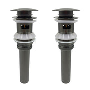 2 Pcs Bathroom Sink Drain with Overflow, Vessel Sink Lavatory Vanity Pop Up Drain Stopper, 304 Stainless Steel