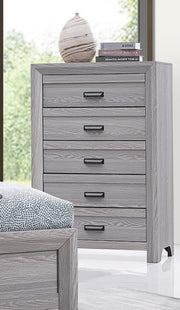 1pc Contemporary Five Drawers Chest Gray Driftwood Finish Rustic Finish Bedroom Wooden Furniture