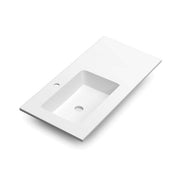 DAX Mara Matt White Basin Solid Surface Left Single Bowl 36 Inches