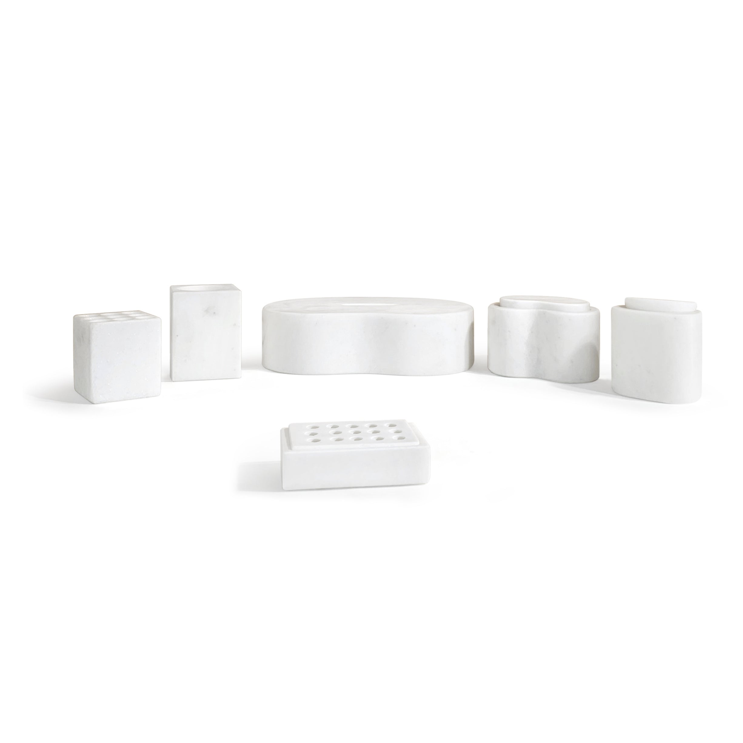 White Natural Marble Bathroom Accessories Set, Natural Stone