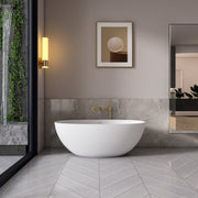 61 inch small size artificial stone solid surface freestanding bathroom bathtub