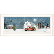 'Winter on The Farm' by Billy Jacobs, Ready to Hang Framed Print, White Frame