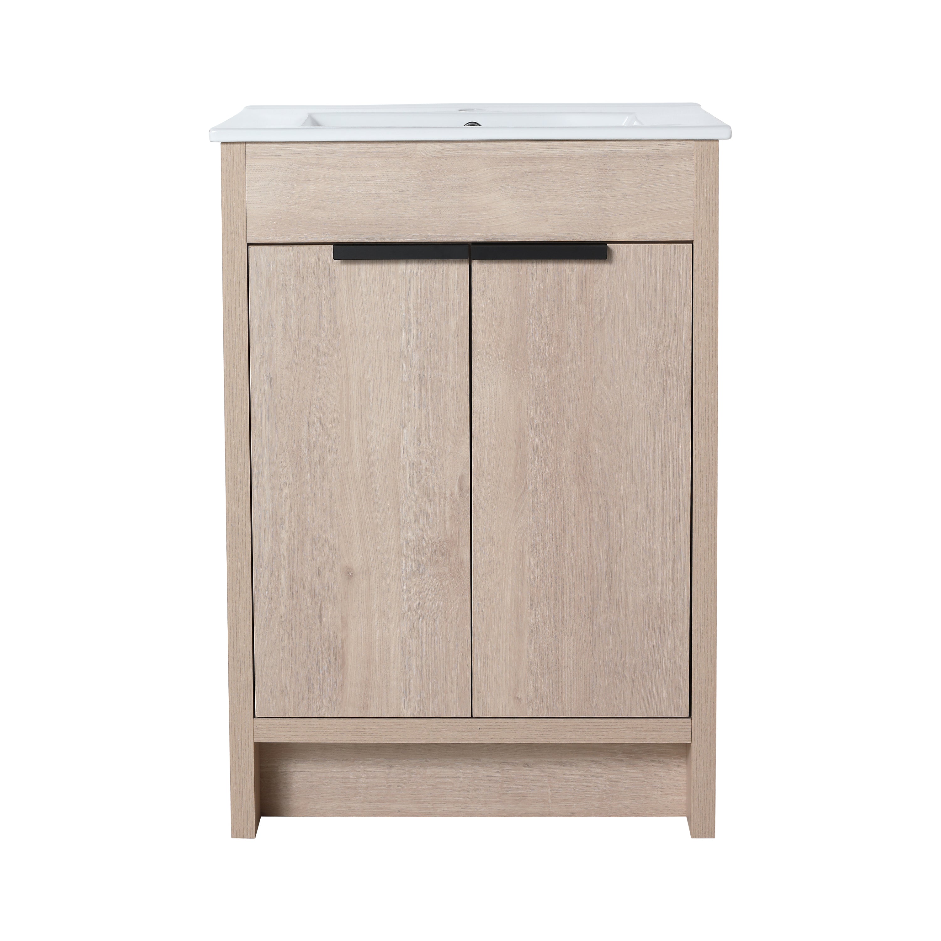 24' Freestanding Bathroom Vanity with 2 Soft-Close Cabinet Doors ((KD-PACKING),Only Vanity without Top