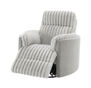 Emee Gray Corduroy Glider Recliner w/ Swivel