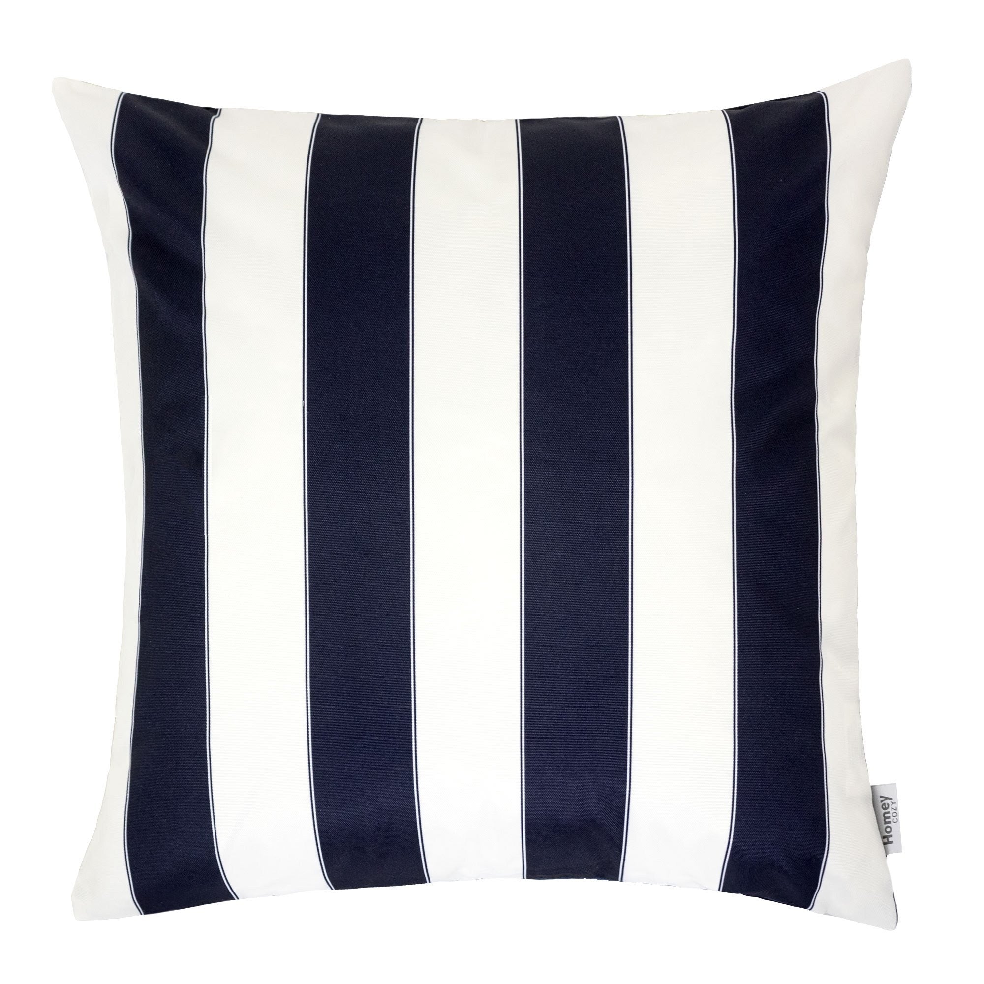 Horizon Stripe Pillow - Indoor Outdoor Use in Navy with Solarium Polyester Fabric, 20x20 Inches
