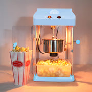 4oz Tabletop Popcorn Machine Popcorn Popper Machine Pop Corn Machine Popcorn Maker With Stainless-Steel Kettle, Measuring Tool and Popcorn Scoop For Home, Family, Movie Night Blue