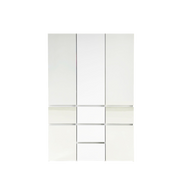 Elise Modular Wood Closet System with Mirror in White Finish, Versatile Storage Solution