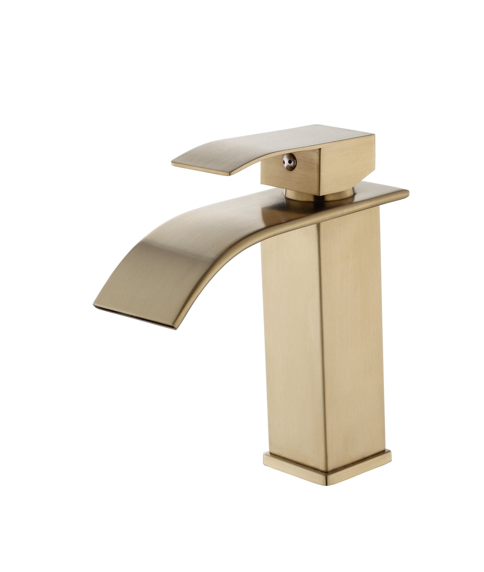 Single Handle Bathroom Faucet Lavatory Faucet Stainless Steel Single Hole-TP, Brushed Gold